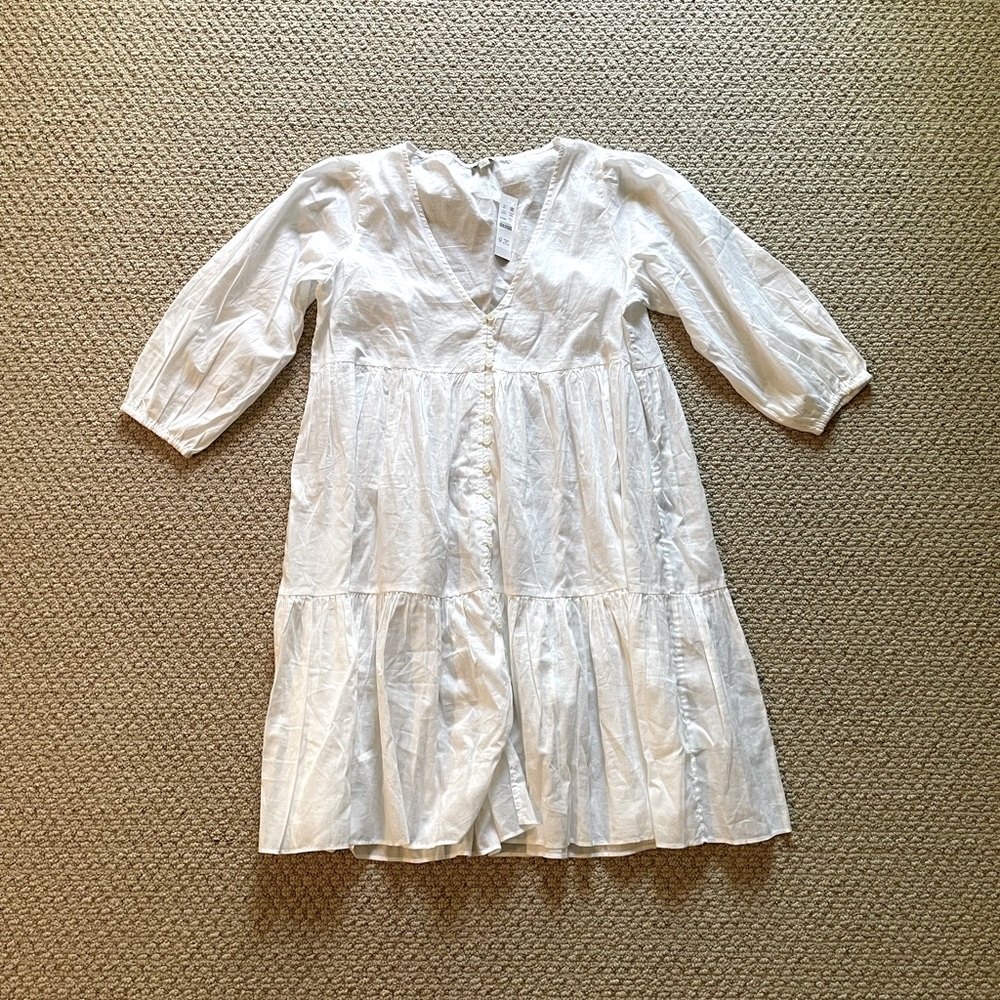 J crew cotton swim pool cover up white new with tags small